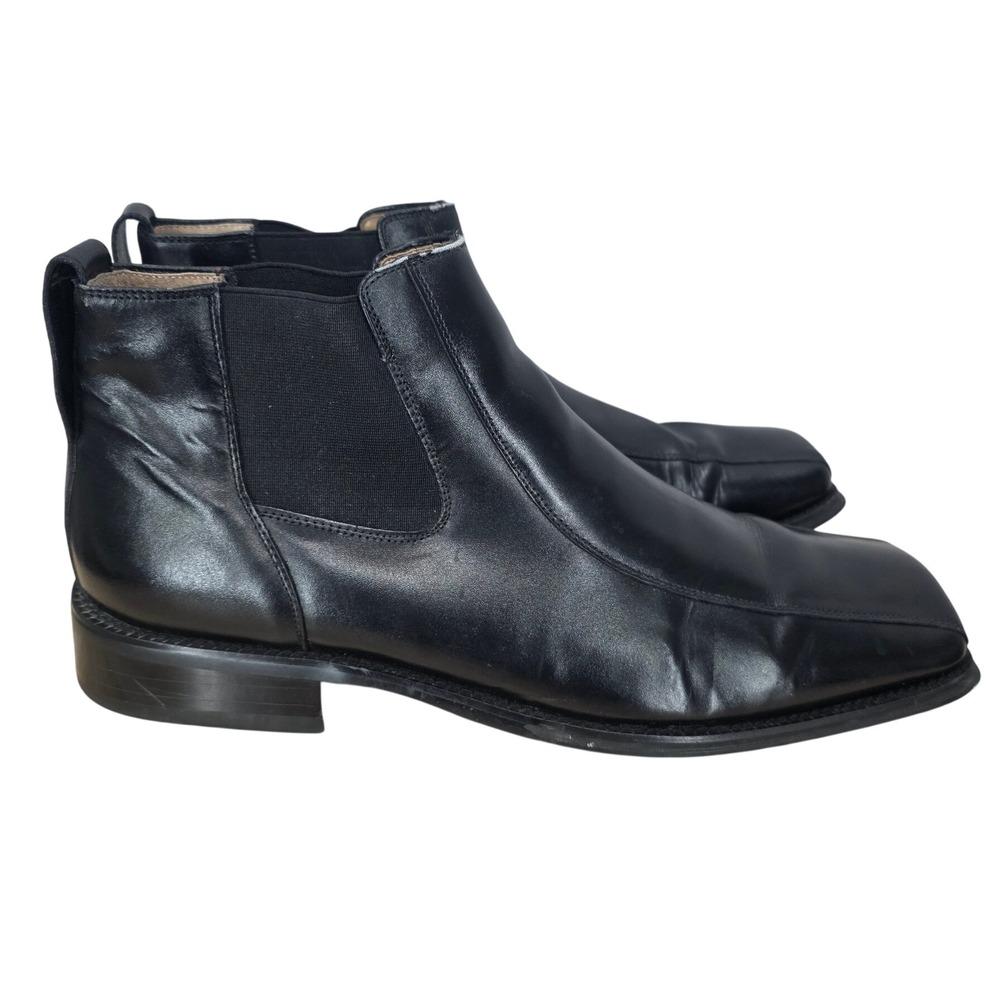 Zengara Chelsea Boots Mens 12 M Black Leather Pull On Ankle Modern Aesthetic